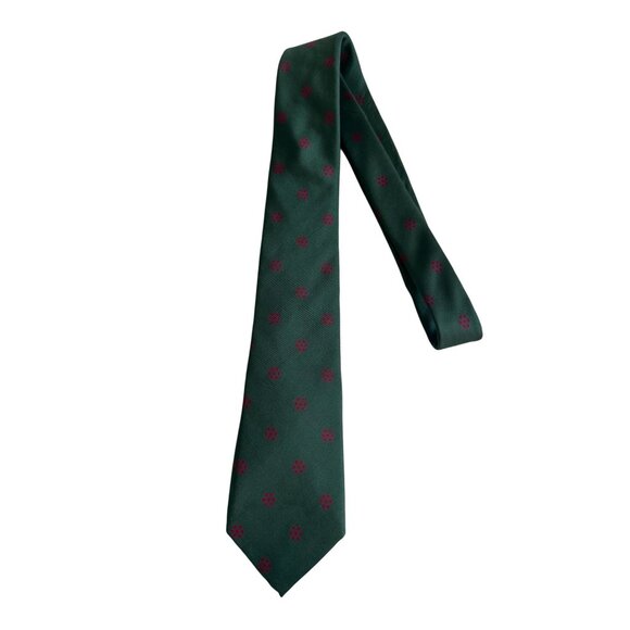 EGON VON FURSTENBERG Men's Vintage Green 100% Silk TIe - Picture 6 of 8